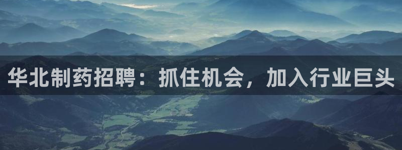 ag九游会老哥：华北制药招聘：抓住机会，加入行业巨头