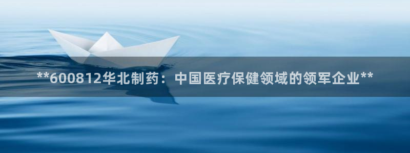 ag九游老哥俱乐部：**600812华北制药：中国医疗保健领域的领军企业**