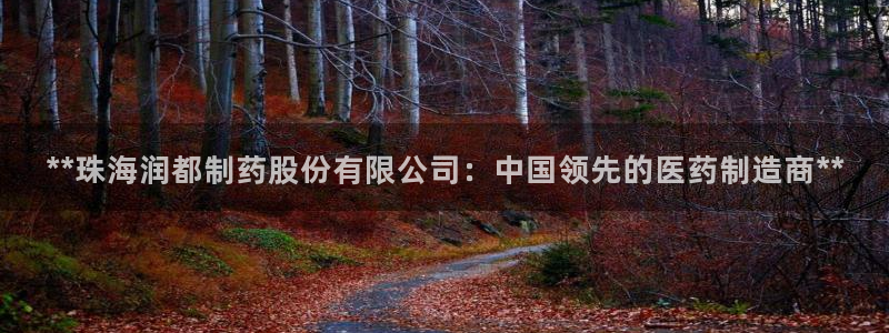 九游会老哥：**珠海润都制药股份有限公司：中国领先的医药制造商**