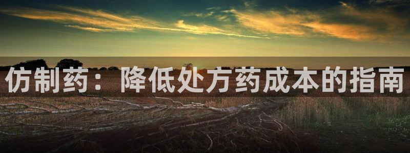 九游会老哥必备的交流社区：仿制药：降低处方药成本的指南