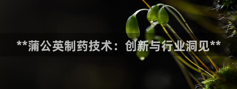 九游老哥俱乐部官网登录：**蒲公英制药技术：创新与行业洞见**