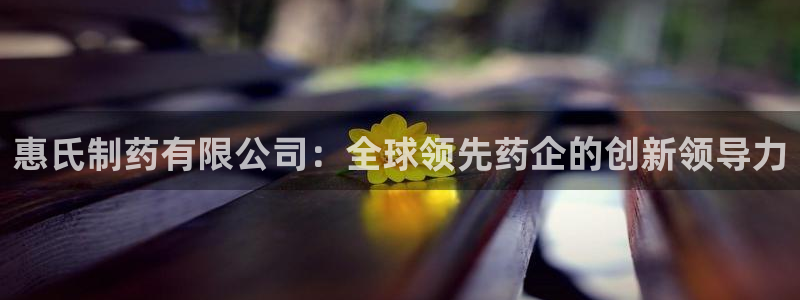 usdt九游会老哥俱乐部：惠氏制药有限公司：全球领先药企的创新领导力