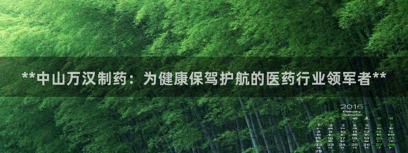 九游会老哥必备的交流社区九：**中山万汉制药：为健康保驾护航的医药行业领军者**