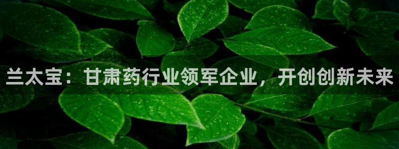 ag九游会老哥：兰太宝：甘肃药行业领军企业，开创创新未来
